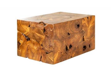 Massieve salontafel VIERKANT 90cm teakhouten kubus, Ophalen of Verzenden, Nieuw