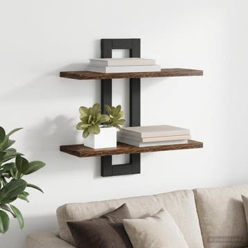 vidaXL Zwevende schappen Gerookt eiken 40 x 15 x 40 cm, Huis en Inrichting, Woonaccessoires | Wandplanken en Boekenplanken, Verzenden