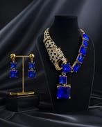 Thematische collectie - Cartier-stijl set in saffierblauw, Nieuw