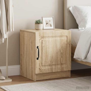 vidaXL Nachtkastje 2 st Sonoma Eiken 43 x 34,5 x 47 cm, Minder dan 45 cm, Verzenden, Nieuw, Minder dan 55 cm