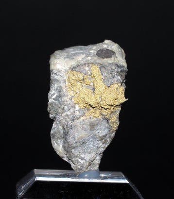 Goud Kristallen op matrix - Hoogte: 2.5 cm - Breedte: 1.4