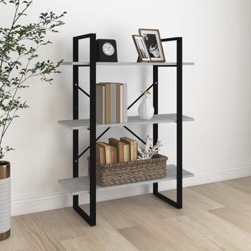vidaXL Boekenkast 80x30x105 cm bewerkt hout grijs sonoma, Verzenden, 100 tot 150 cm, Nieuw, 50 tot 100 cm