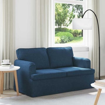 vidaXL Bank Blauw 144 x 80 x 85 cm Stof, Huis en Inrichting, Verzenden, Nieuw, Stof, Minder dan 150 cm