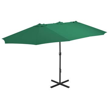 vidaXL Parasol met aluminium paal 460x270 cm groen, Tuin en Terras, Verzenden, Nieuw, Meer dan 4 meter