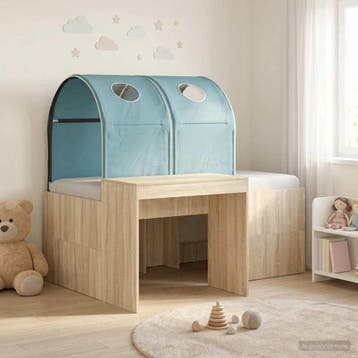 vidaXL Bed met Tunnel 3 st Sonoma eiken en lichtblauw, Verzenden, Nieuw, Bruin, Hout