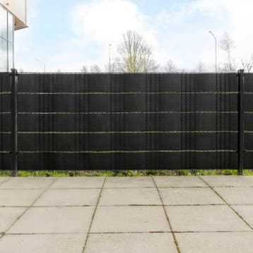vidaXL Balkonschermen 5 st 255x19 cm poly rattan zwart, Verzenden, Nieuw, Kunststof, Minder dan 1 meter