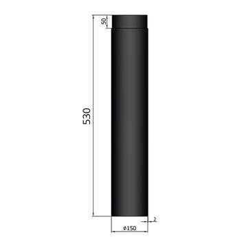 Kachelpijp - 50cm - Voor Cosy, Stoke en Sunset - Zwart, Verzenden, Nieuw