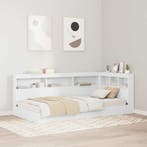 vidaXL Opberghoofdbord met plank met opslag Wit 100 cm, Verzenden, Nieuw, Wit, Hout