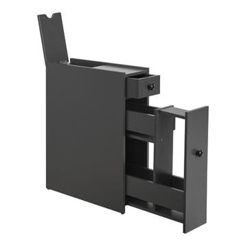 [en.casa] Niskast badkamerkast met 2 lades 58x16x48 cm donke, Verzenden, Nieuw