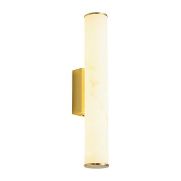 Japandi wandlamp messing en alabaster incl. LED 3-staps, Verzenden, Nieuw
