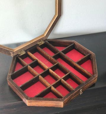 Vitrinekast - Prikbord van Glas en Hout