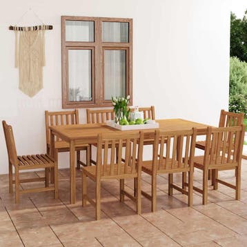 vidaXL 9-delige tuinset 200x100 cm massief teakhout, Tuin en Terras, Verzenden