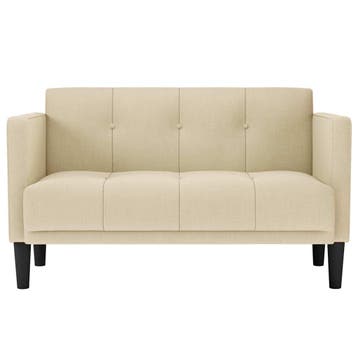 vidaXL Loveseat Bank Crème 111 cm Stof, Verzenden, Nieuw, Stof, Minder dan 150 cm