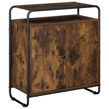 vidaXL Dressoir Gerookt eiken 68 x 35 x 75 cm Bewerkt hout, Verzenden, Nieuw, Overige houtsoorten, Minder dan 50 cm