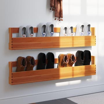 vidaXL Schoenenrekken 2 st 110x8,5x23,5 cm massief, Verzenden, Nieuw