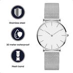 Tyme Ibiza Dames Horloge - 36mm Wit/Zilverkleurig- Horloges, Ophalen of Verzenden, Gebruikt