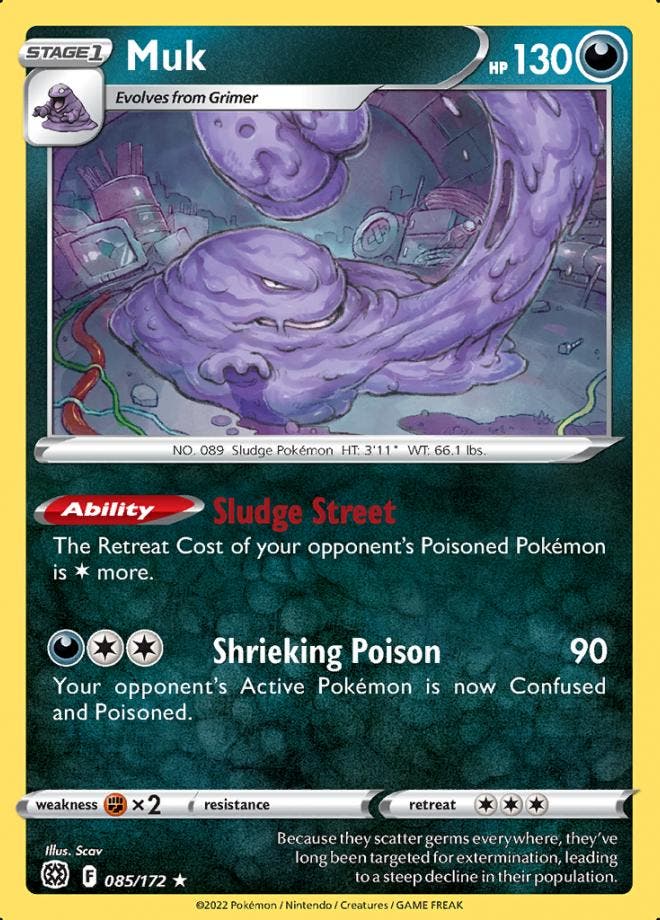 Muk 085/172 Brilliant Stars, Hobby en Vrije tijd, Verzamelkaartspellen | Pokémon, Losse kaart, Nieuw, Foil, Ophalen of Verzenden