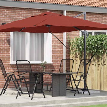 vidaXL Parasol 351 x 250 x 260 cm Polyester en Aluminium, Tuin en Terras, Parasols, Verzenden, Nieuw, 2 tot 3 meter