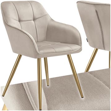 Eetkamerstoel Marilyn, fluweellook, gecapitonneerd, Huis en Inrichting, Stoelen, Verzenden, Nieuw