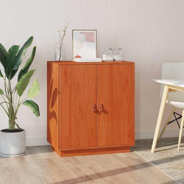 vidaXL Dressoir Wasbruin 65,5 x 40 x 75 cm Massief, Verzenden, Nieuw, Grenenhout, Minder dan 50 cm