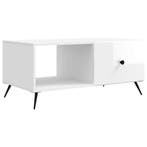 vidaXL Salontafel Hoogglans Wit 90 x 50 x 40 cm Bewerkt hout, Verzenden, Nieuw, 50 tot 100 cm, Minder dan 50 cm