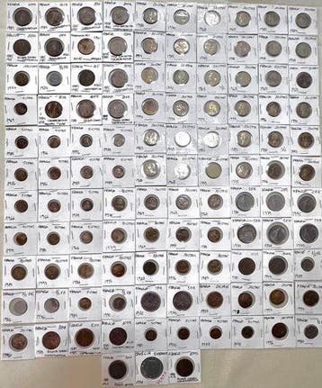 Zweden. French Coin Collection – 112 Coins + Silver 5, Postzegels en Munten