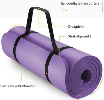 Yogamat - Fitness mat - Sportmat - Yoga mat extra dik - 185x, Verzenden, Zo goed als nieuw