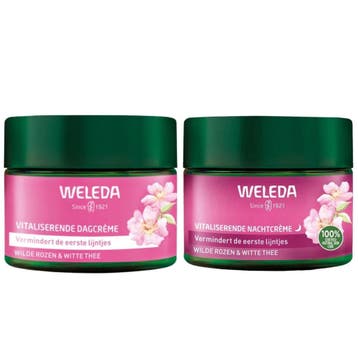 Weleda Vitaliserende Dagcrème + Nachtcrème Duo - 2x40ml, Ophalen of Verzenden, Nieuw, Lippen, Overige typen