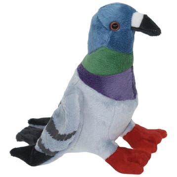 Knuffel duif - pluche - 19 cm - gekleurd - vogelknuffel, Verzenden, Nieuw