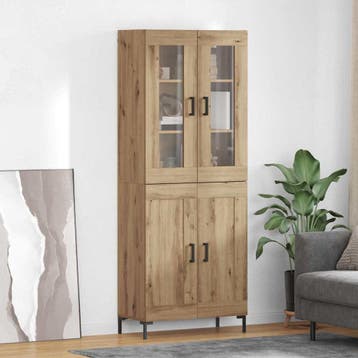 vidaXL buffetkast 2 st Artisan Eiken 69,5 x 34 x 180 cm, Minder dan 50 cm, Verzenden, Nieuw, Minder dan 100 cm