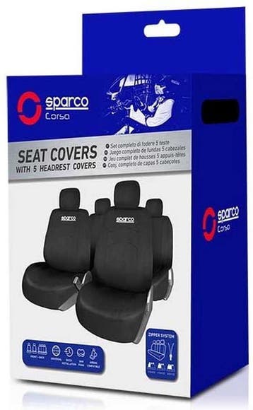 Sparco Autostoelhoezenset Zwart - Universeel, Ophalen of Verzenden, Zo goed als nieuw