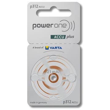 PowerOne 2 stuks P312 Bruin PowerOne oplaadbare, Ophalen of Verzenden, Nieuw