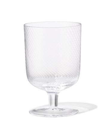 HEMA Wijnglas 250ml Bergen glas twist reliëf, Verzamelen, Verzenden, Nieuw