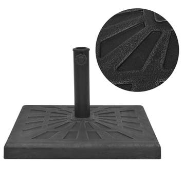 vidaXL Parasolvoet vierkant 12 kg hars zwart, Verzenden, Nieuw, Minder dan 1 meter, Parasolvoet