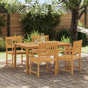 vidaXL Tuinstoelen 4 st Naturel Massief Acaciahout, Tuin en Terras, Tuinstoelen, Verzenden, Nieuw