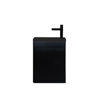 Fonteinmeubel Antonio 40cm mat zwart met mat zwarte wastafel, Verzenden, Nieuw