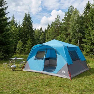 vidaXL Directe Tent 10-persoons Blauw Polyester en staal, Verzenden, Nieuw, Tot en met 2