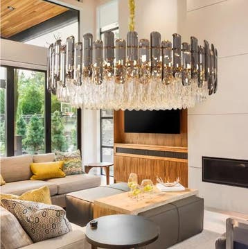 Luxe Kristallen Kroonluchter – 5-Lagen Design Plafondlamp, Huis en Inrichting, Lampen | Hanglampen, Verzenden, Nieuw
