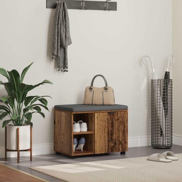 vidaXL Halbank Oudhout 60 x 38 x 46 cm Geïndustrialiseerd, Verzenden, Nieuw