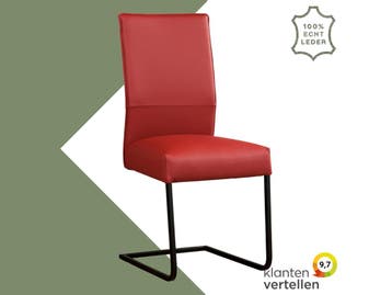 Leren eetkamerstoel Remix - Toledo Red (rood) - Sledepoot, Huis en Inrichting, Stoelen, Nieuw, Ophalen of Verzenden, Eén, Rood