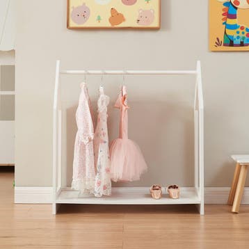 [en.casa] Kledingrek Langeskov 78x75x35 cm wit en houtkleuri, Kinderen en Baby's, Verzenden, Nieuw