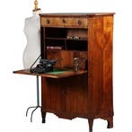 Blonde mahonie Louis Seize secretaire abattant ca 1800 No280, Antiek en Kunst, Ophalen of Verzenden