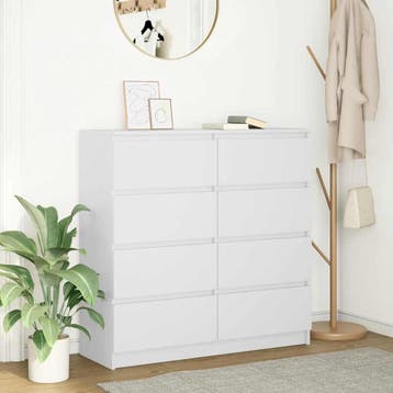 vidaXL Dressoir 100x35x99 cm bewerkt hout wit, Verzenden, Nieuw, Overige houtsoorten
