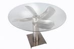 Maritieme eettafel OCEAN 105cm antiek zilveren glazen tafel, Ophalen of Verzenden, Nieuw