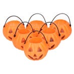 6x Halloween trick or treat mini pompoen emmers 5 cm - Hal.., Verzenden, Nieuw