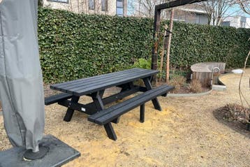 Rockwood® Picknicktafel Vlier - Zwaar Kunststof - Ural Black, Ophalen of Verzenden, Nieuw, Rechthoekig, Hout