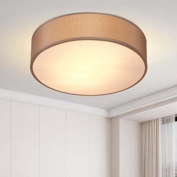 Plafondlamp Taupe Stof ø38cm (Lampen, Interieur), Verzenden, Nieuw