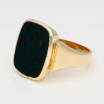Ring - 14 karaat Geel goud - Zegelring. Heliotroop, Sieraden, Tassen en Uiterlijk, Ringen, Nieuw