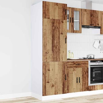 vidaXL Keukenkast Porto bewerkt hout oud houtkleurig, Verzenden, Nieuw, Bruin