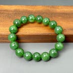Snijwerk, Natural Jade Bracelet - 12 mm - Gecertificeerde
